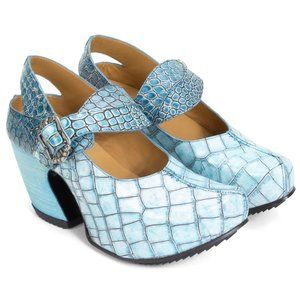 Fluevog Prepare Generator Blue Croc, size 7.5